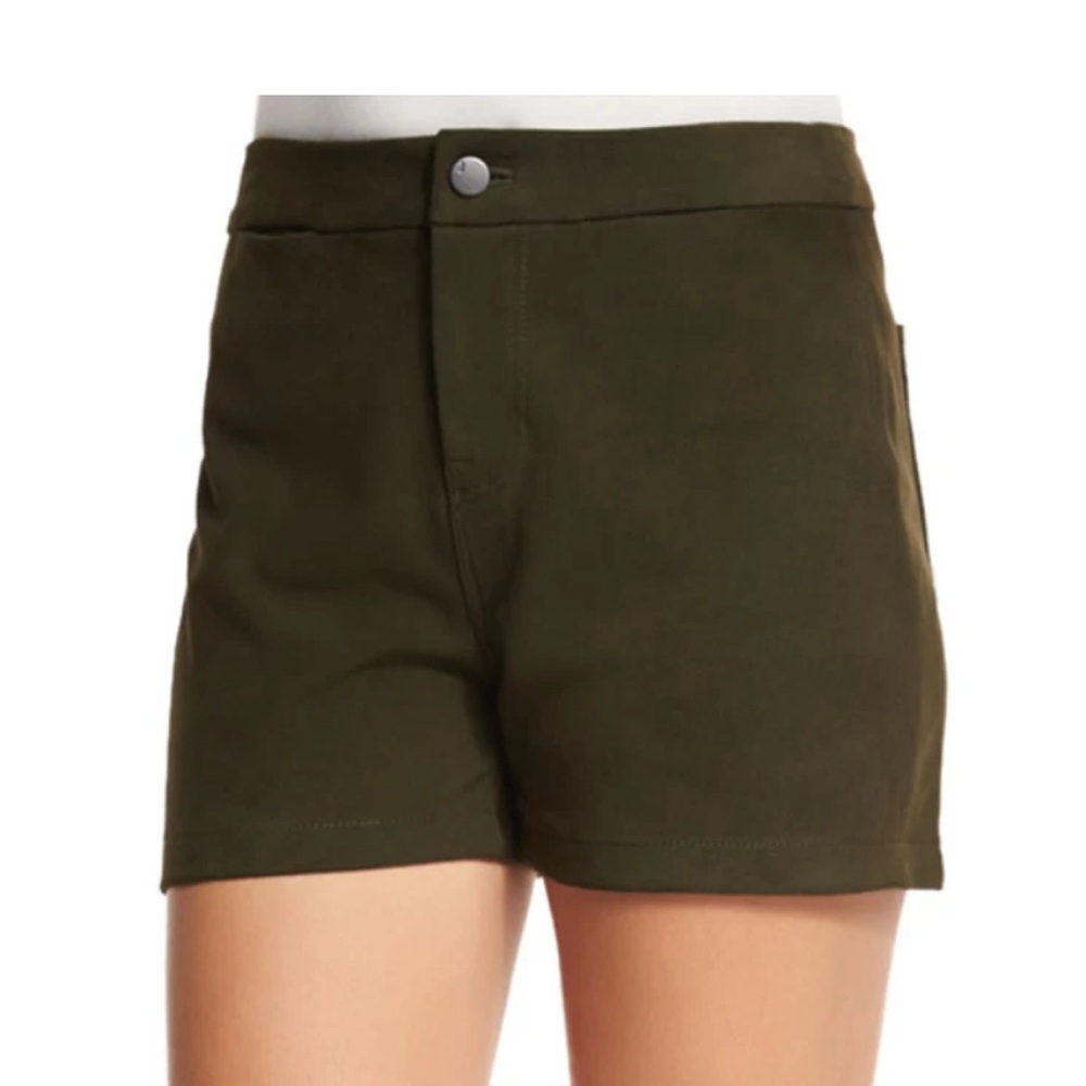 J Brand Olive Green Women's Shorts Mila Lambskin Leather Shorts Sz 28